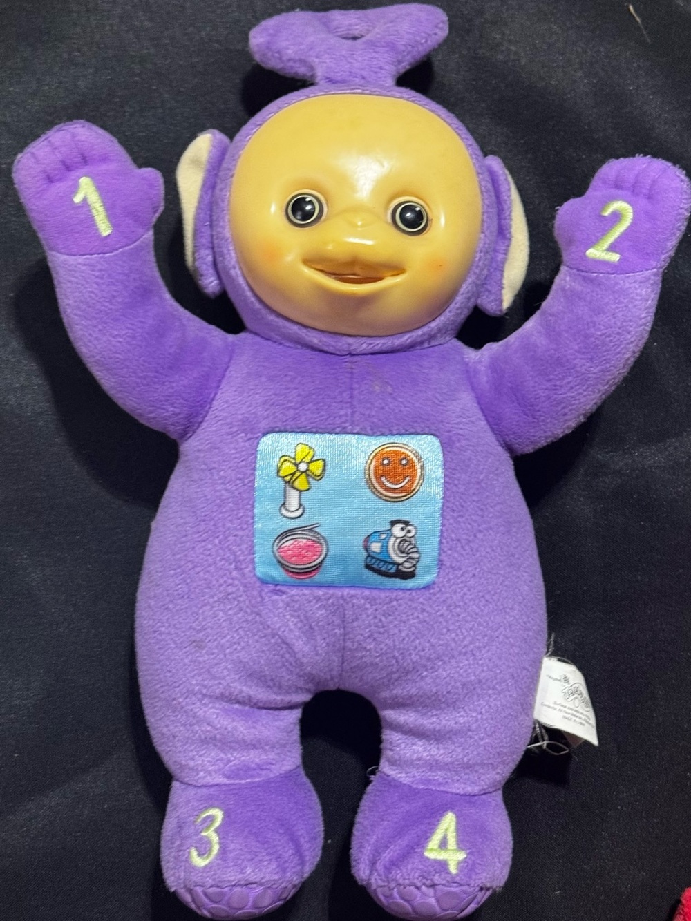 2004 Teletubbie Plush Purple Counting Character Toy with Numbered Hands & Feet